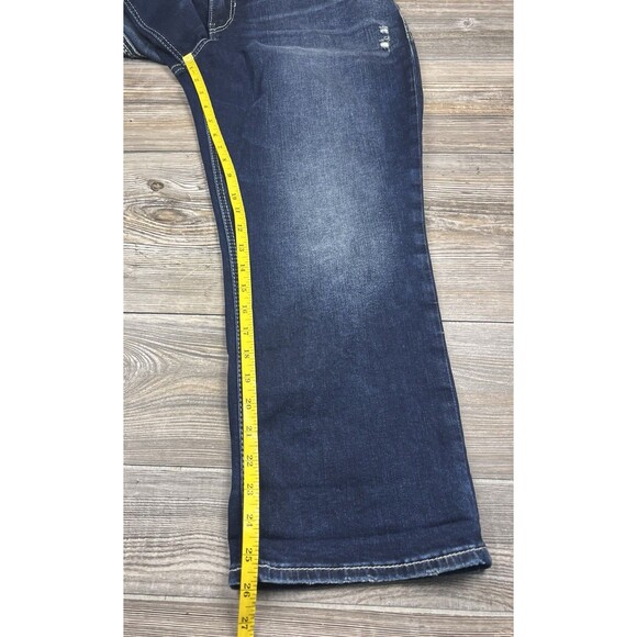 Silver Jeans Suki Denim Capri Blue Jeans Stretch Distressed Women's Plus Size 20 - Picture 9 of 12